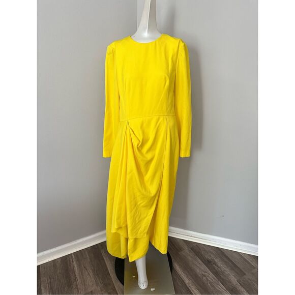 Alexander McQueen Long-Sleeved Draped Midi-Dress - Picture 4 of 11